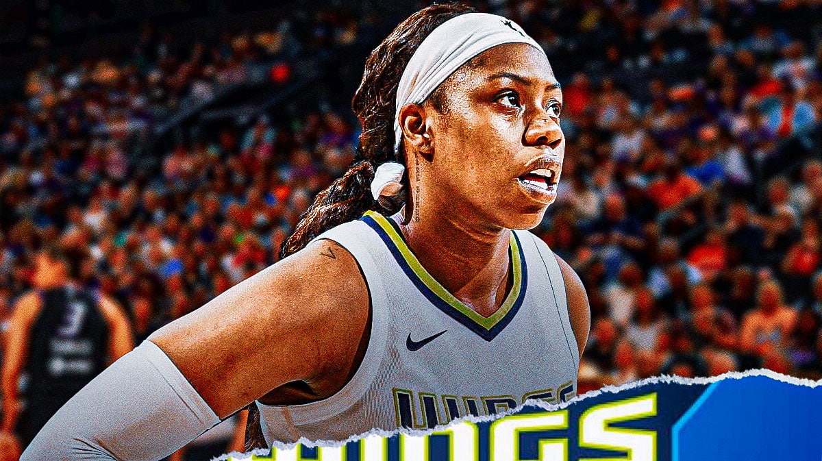 Dallas Wings player Arike Ogunbowale, looking excited