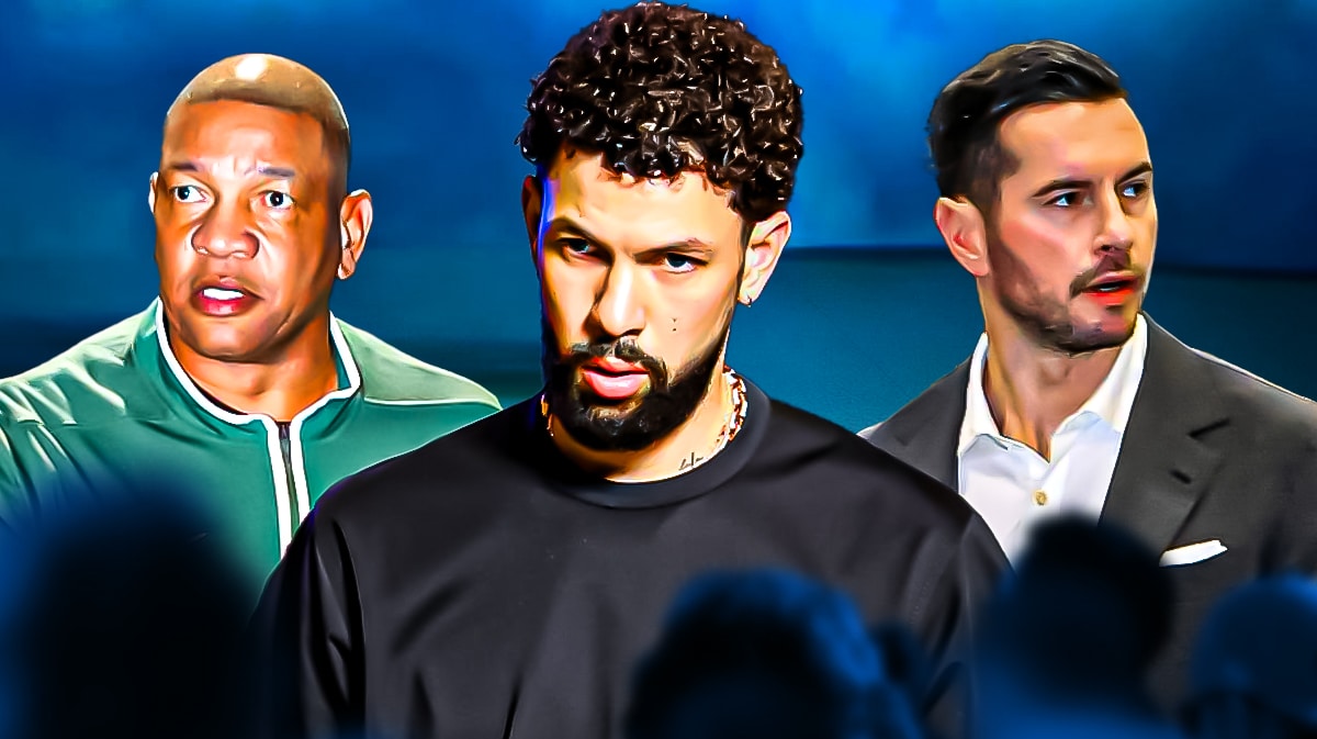 Former player Austin Rivers, his father Doc Rivers, and analyst JJ Redick.