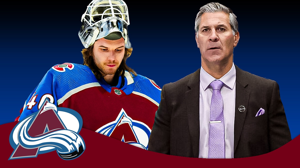 Alex Georgiev, Jared Bednar and the Avs logo