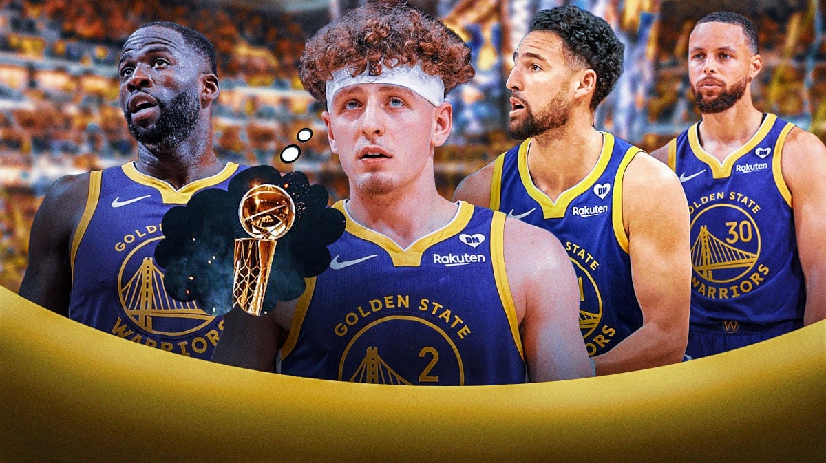 Warriors' Brandin Podziemski thinking about NBA championship next to Steph Curry, Draymond Green, and Klay Thompson