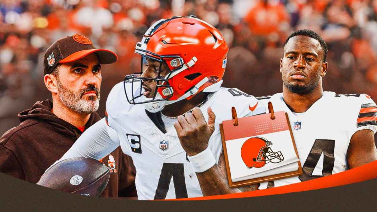 Browns head coach Kevin Stefanski, Deshaun Watson, Nick Chubb