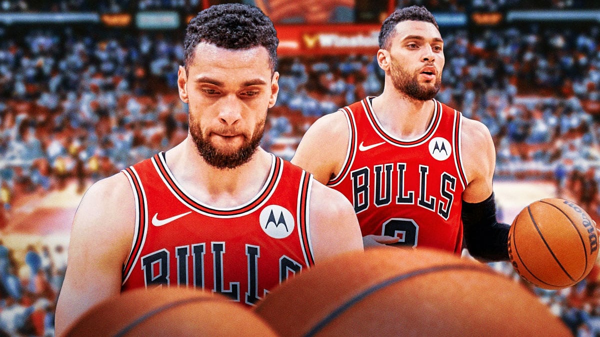 Zach LaVine with United Center in background