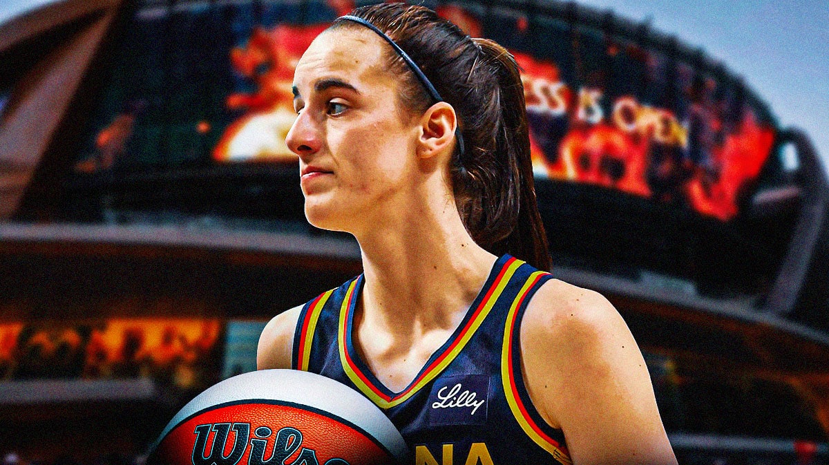 Caitlin Clark, Fever, Wings, Fever Wings, Caitlin Clark Fever, Caitlin Clark in Fever uni with Fever arena in the background