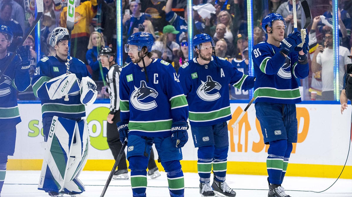 Vancouver Canucks players after Game 7 loss to Edmonton Oilers