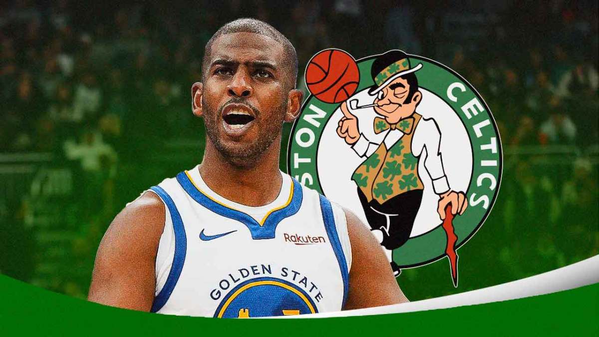 Celtics, Pacers, Chris Paul, Celtics Pacers, Eastern Conference Finals, Chris Paul and Celtics logo with Celtics arena in the background