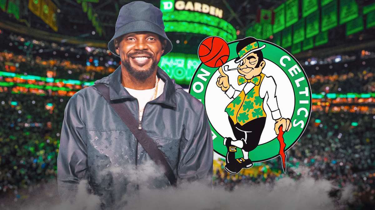 Celtics, Udonis Haslem, NBA Playoffs, Cavaliers, Celtics Cavaliers, Udonis Haslem and Celtics logo with Celtics arena in the background