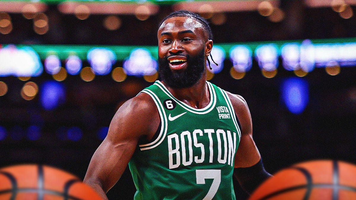Boston, Massachusetts, USA; Boston Celtics guard Jaylen Brown (7) exits the court after defeating the Indiana Pacers during game two of the eastern conference finals for the 2024 NBA playoffs at TD Garden. Mandatory 