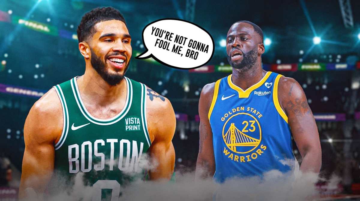Jayson Tatum telling Draymond Green "you're not gonna fool me, bro"