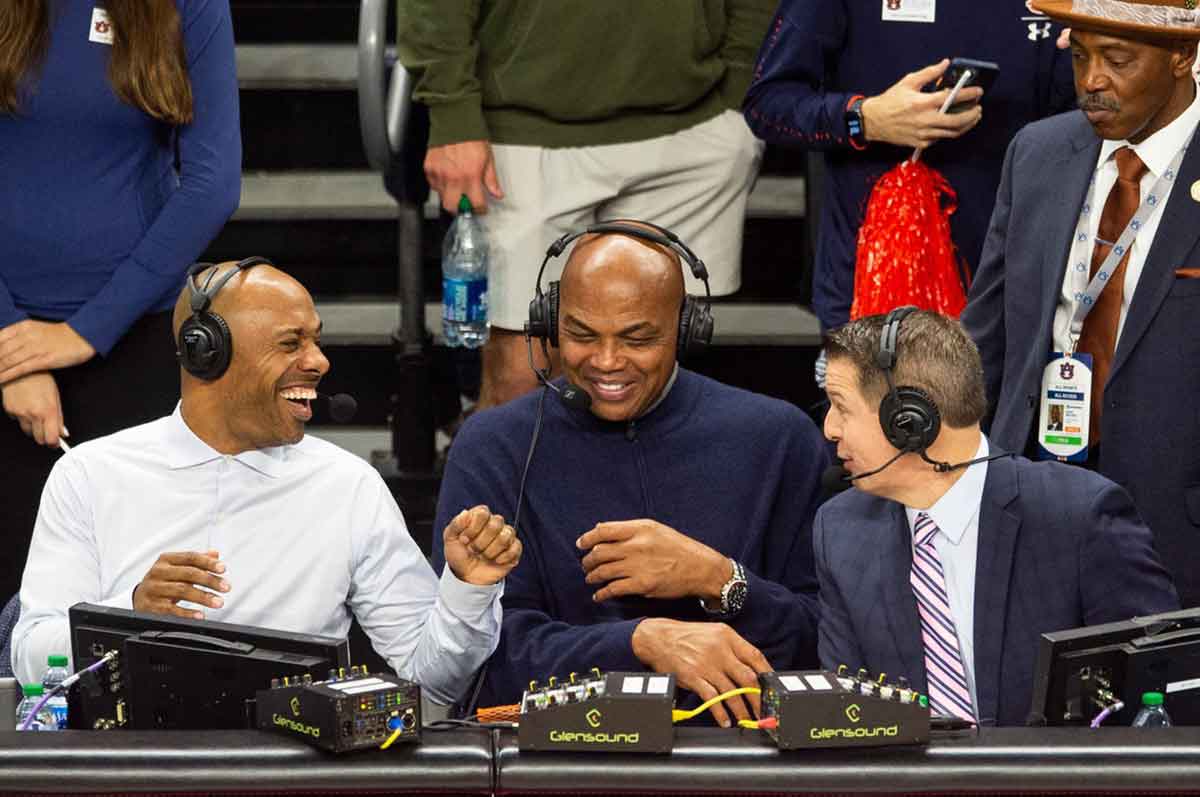 Charles Barkley and his co-announcers. 