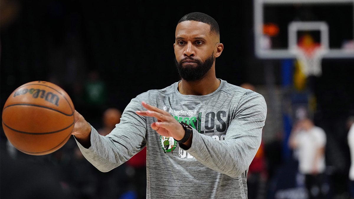 Boston Celtics assistant coach Charles Lee before the game against the Denver Nuggets at Ball Arena.