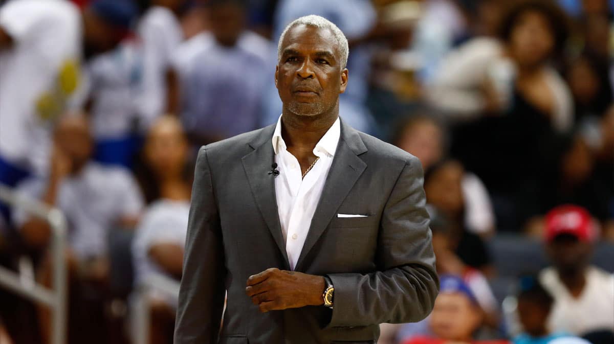 Killer 3s coach Charles Oakley looks on during the game against Power at Spectrum Center.