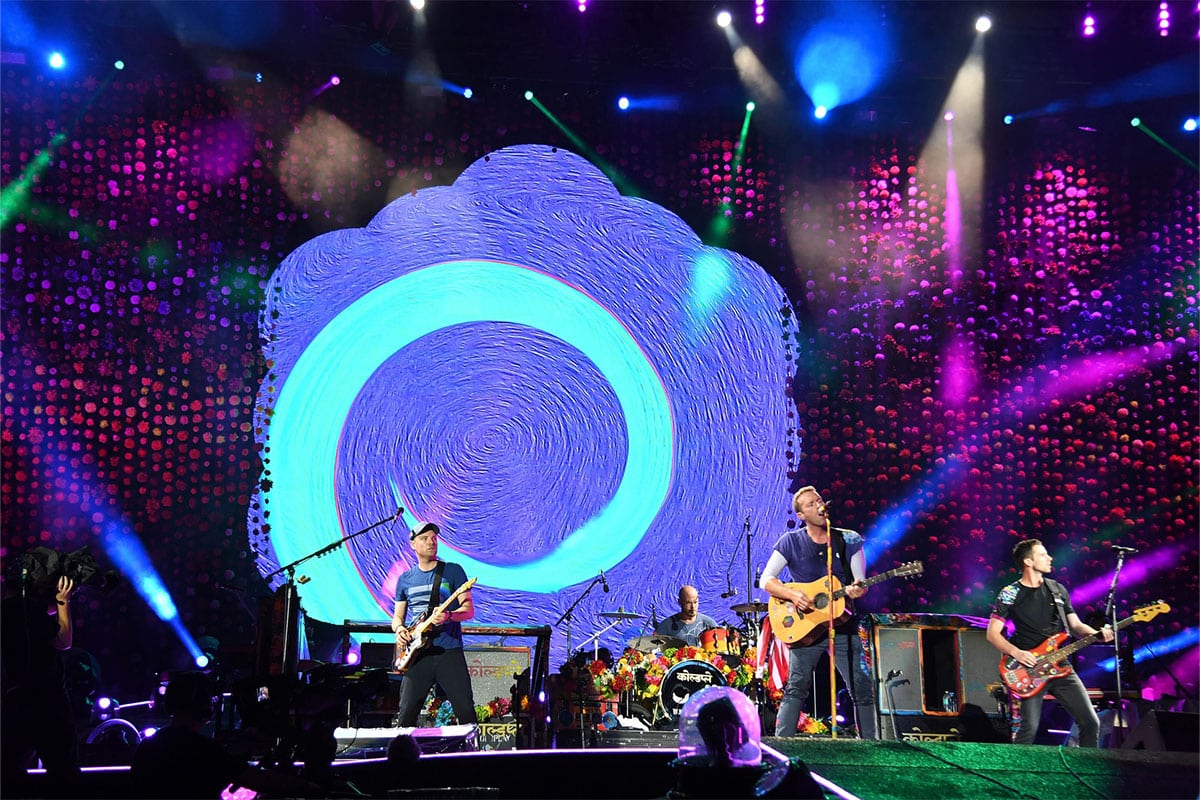 Coldplay on the 'Head Full of Dreams' tour in 2017.