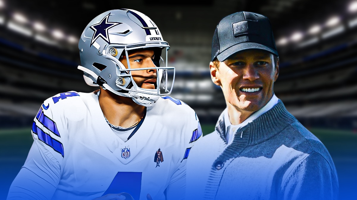 Patriots and Buccaneers legend Tom Brady with Cowboys Dak Prescott