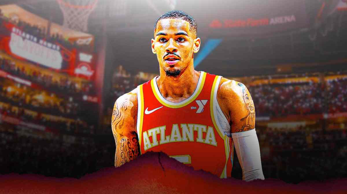 Dejounte Murray with the Hawks arena in the background, Frank Vogel Darvin Ham