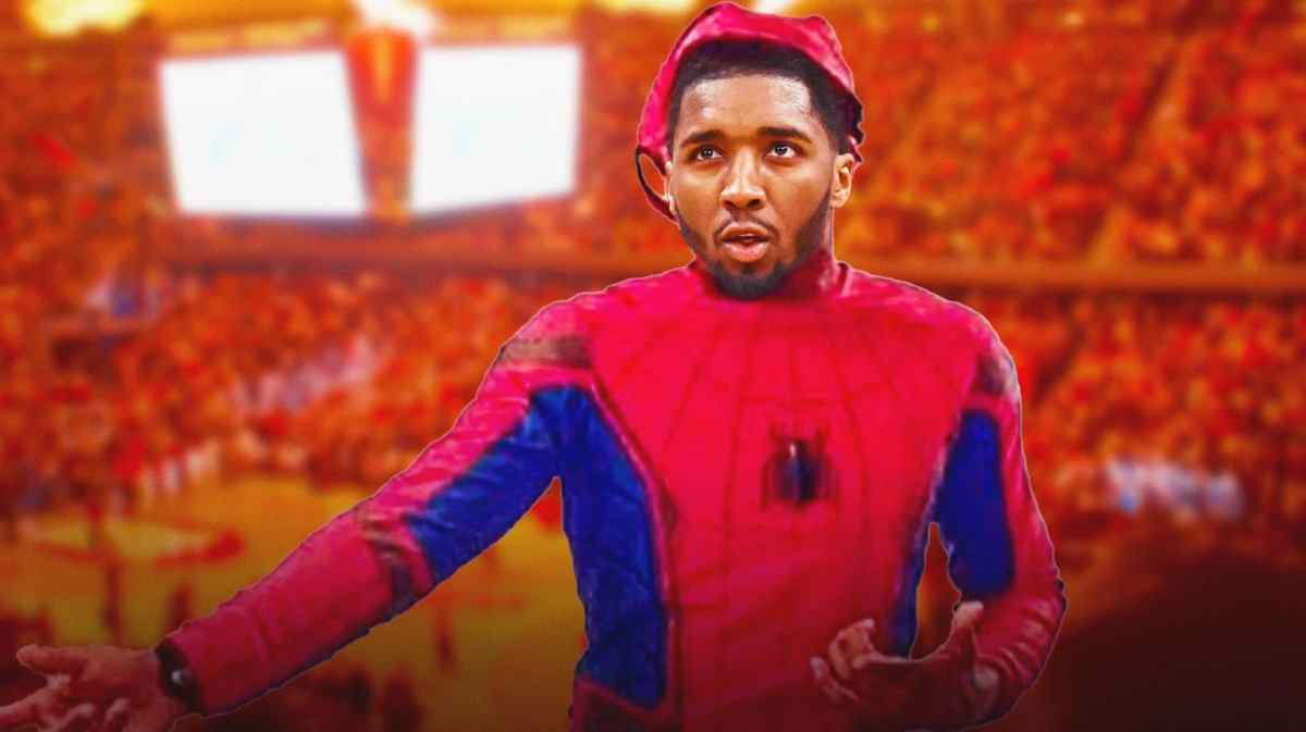 Donovan Mitchell dressed as a Spider-Man