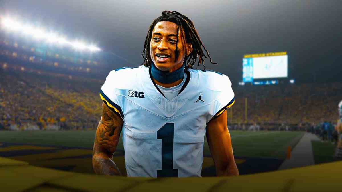 Michigan football, Wolverines, Amorion Walker, CJ Charleston, Transfer portal, Amorion Walker with Michigan football stadium in the background