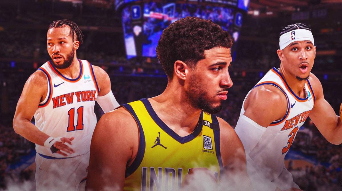 Josh Hart and Jalen Brunson after Knicks NBA Playoffs win over Pacers