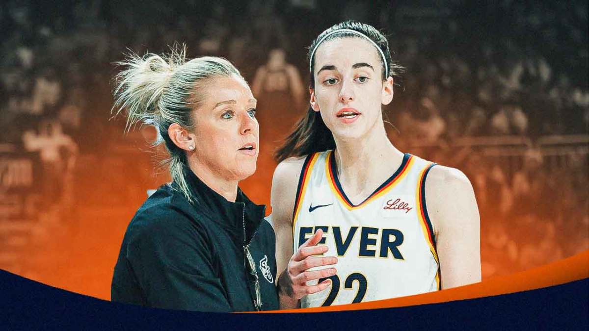 Fever coach Christie Sides with Caitlin Clark
