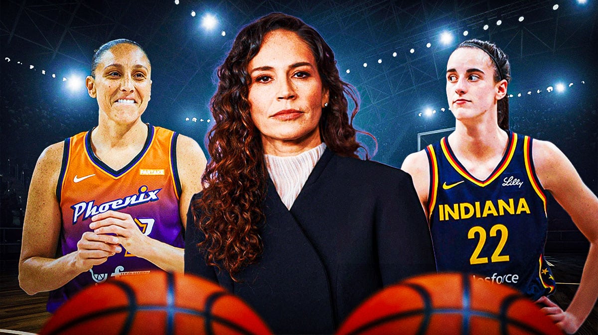 WNBA player Sue Bird, with Phoenix Mercury player Diana Taurasi and Indiana Fever player Caitlin Clark