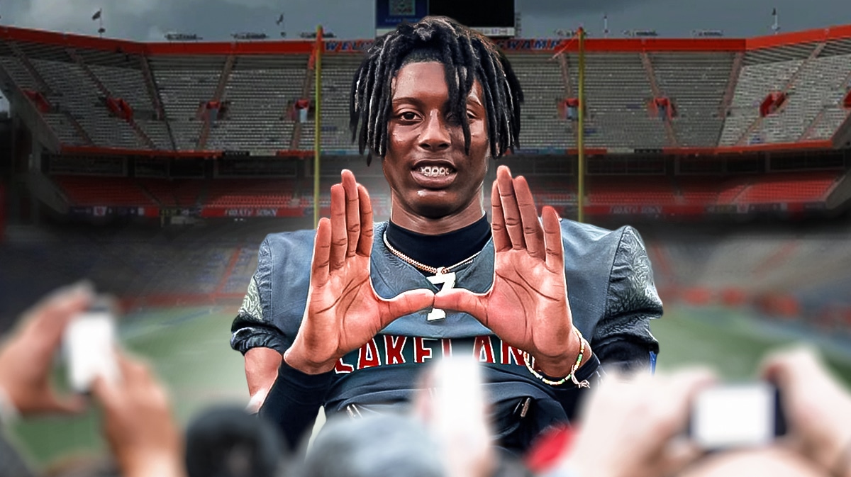 Florida football, Gators, Cormani McClain, Transfer portal, Cormani McClain Florida, Cormani McClain with Florida football stadium in the background