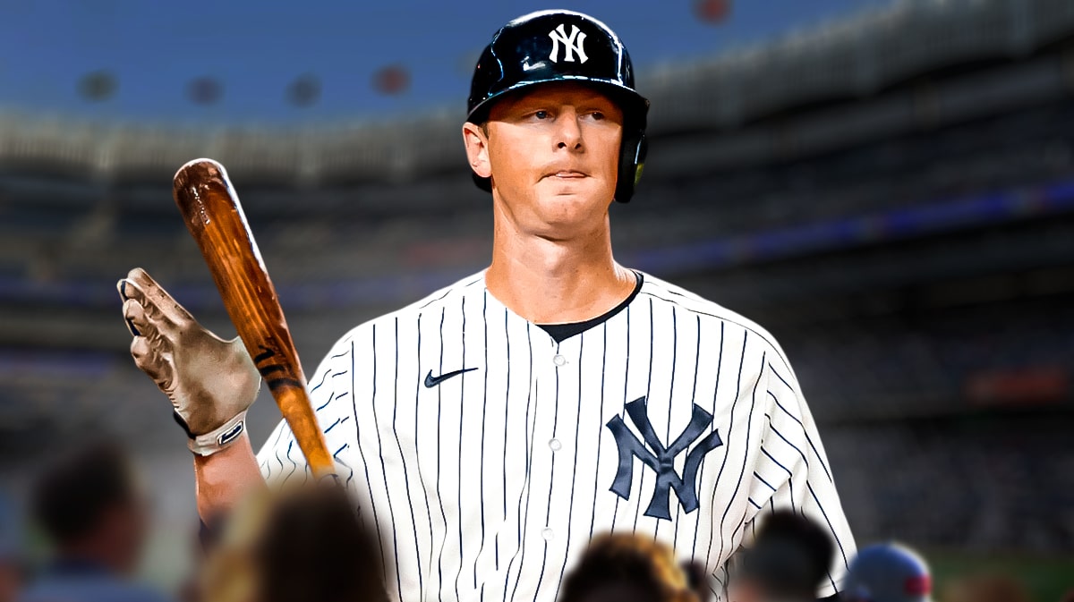 DJ LeMahieu with Yankee Stadium in background.