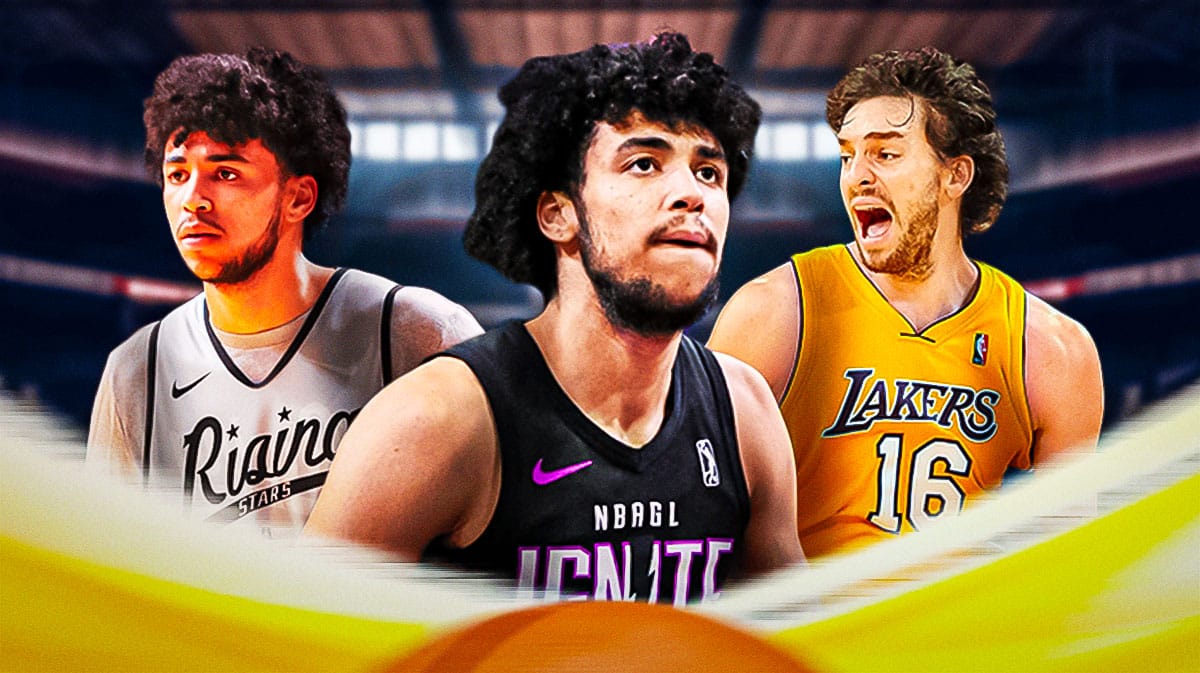 Izan Almansa from NBA G League Ignite with Pau Gasol