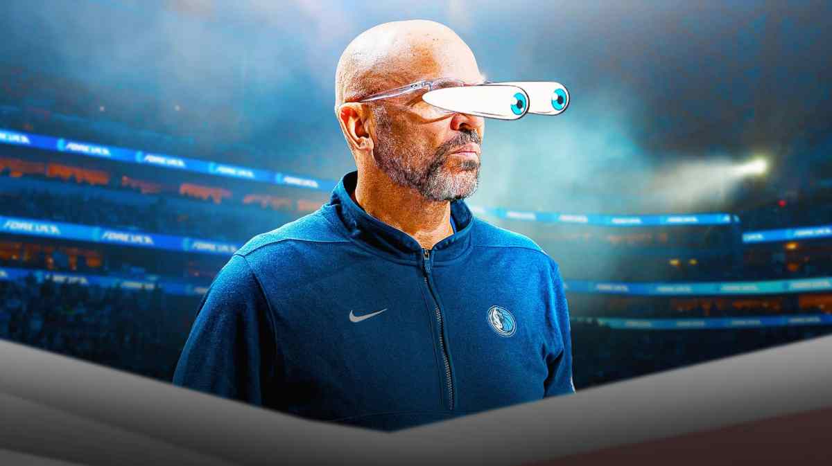 Mavericks' Jason Kidd close-up image, but have his eyes popping out.