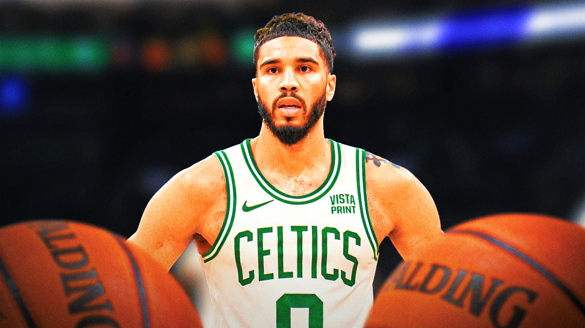 Celtics, Cavaliers, Jayson Tatum, Celtics Cavaliers, NBA playoffs, Jayson Tatum with Celtics arena in the background