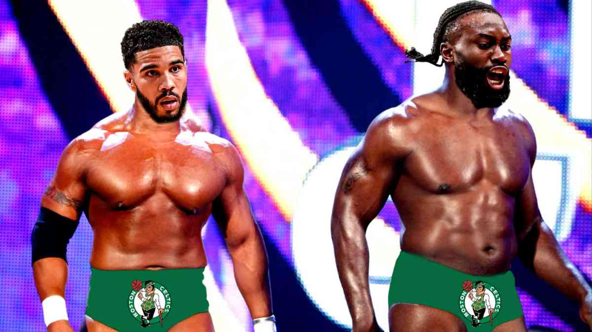Jaylen Brown and Jayson Tatum of the Celtics as a tag team