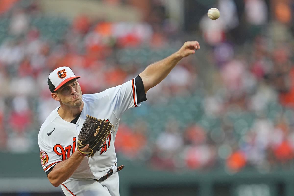 Baltimore Orioles pitcher John Means (47) delivers in the first inning against the St.Louis Cardinals at Oriole Park at Camden Yards. 