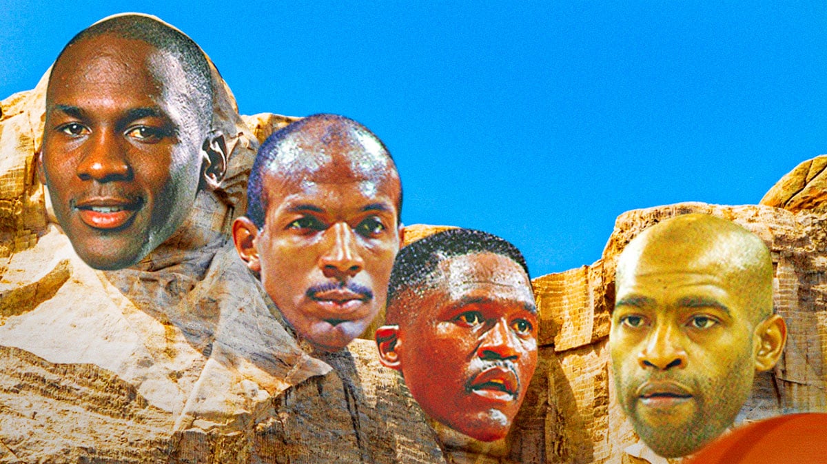 Michael Jordan, Clyde Drexler, Dominique Wilkins, Vince Carter on Mount Rushmore