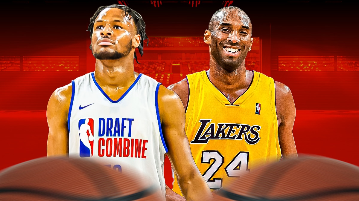 Bronny James with Kobe Bryant (lakers)