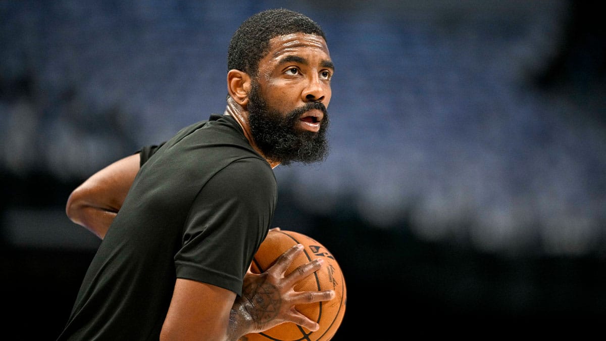 Dallas Mavericks guard Kyrie Irving (11) warms up before the game between the Dallas Mavericks and the Oklahoma City Thunder in game four of the second round for the 2024 NBA playoffs at American Airlines Center. 