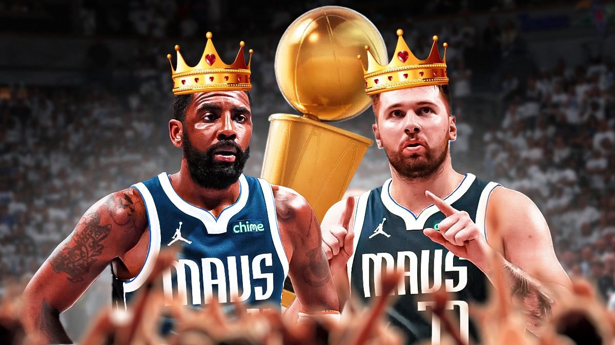 Mavericks Kyrie Irving and Luka Doncic amid NBA Playoffs vs Timberwolves