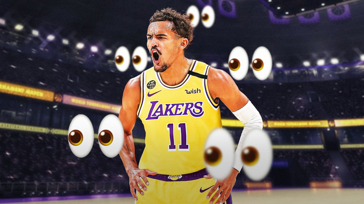 Trae Young in a Lakers uniform
