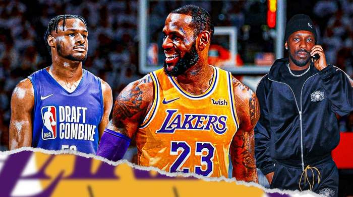 LeBron James, Bronny James and Rich Paul
