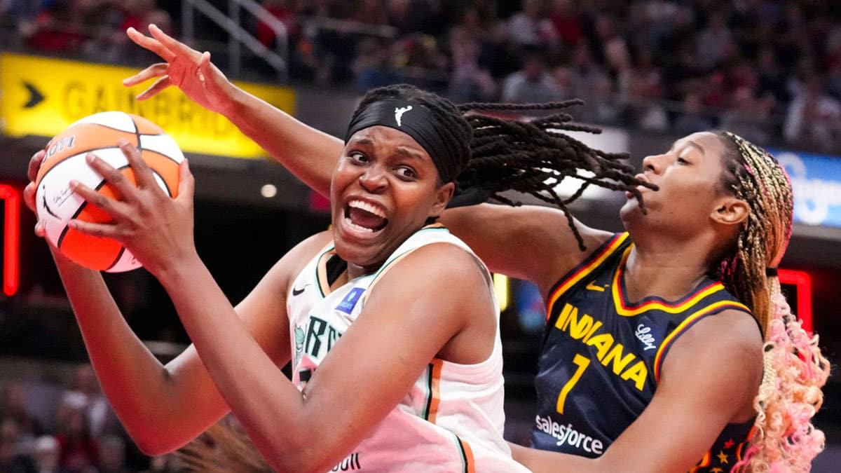 Thursday, May 16, 2024, during the Indiana Fever home opener game against the New York Liberty at Gainbridge Fieldhouse in Indianapolis.