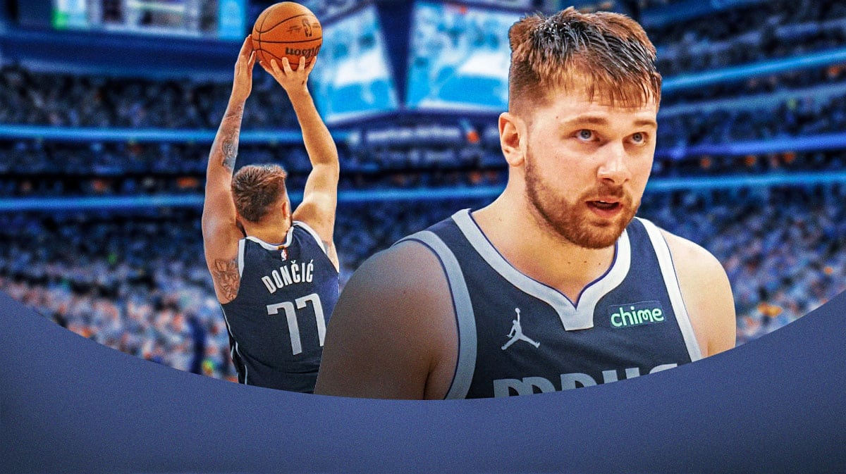Mavericks' Luka Doncic shooting a basketball