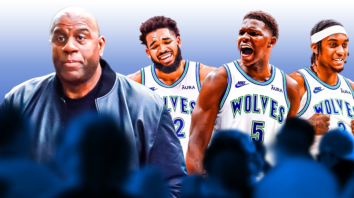 Magic Johnson, Anthony Edwards, Karl-Anthony Towns, Jaden McDaniels