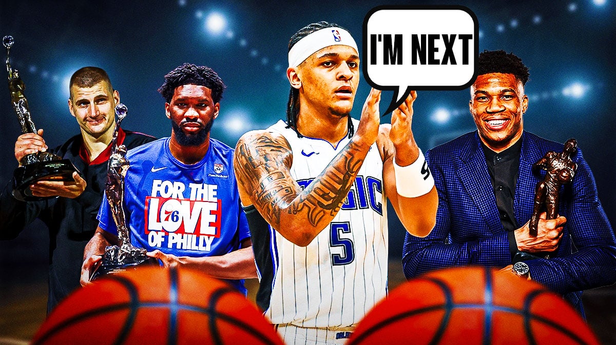 Magic's Paolo Banchero saying "I'm next" next to recent NBA MVPs