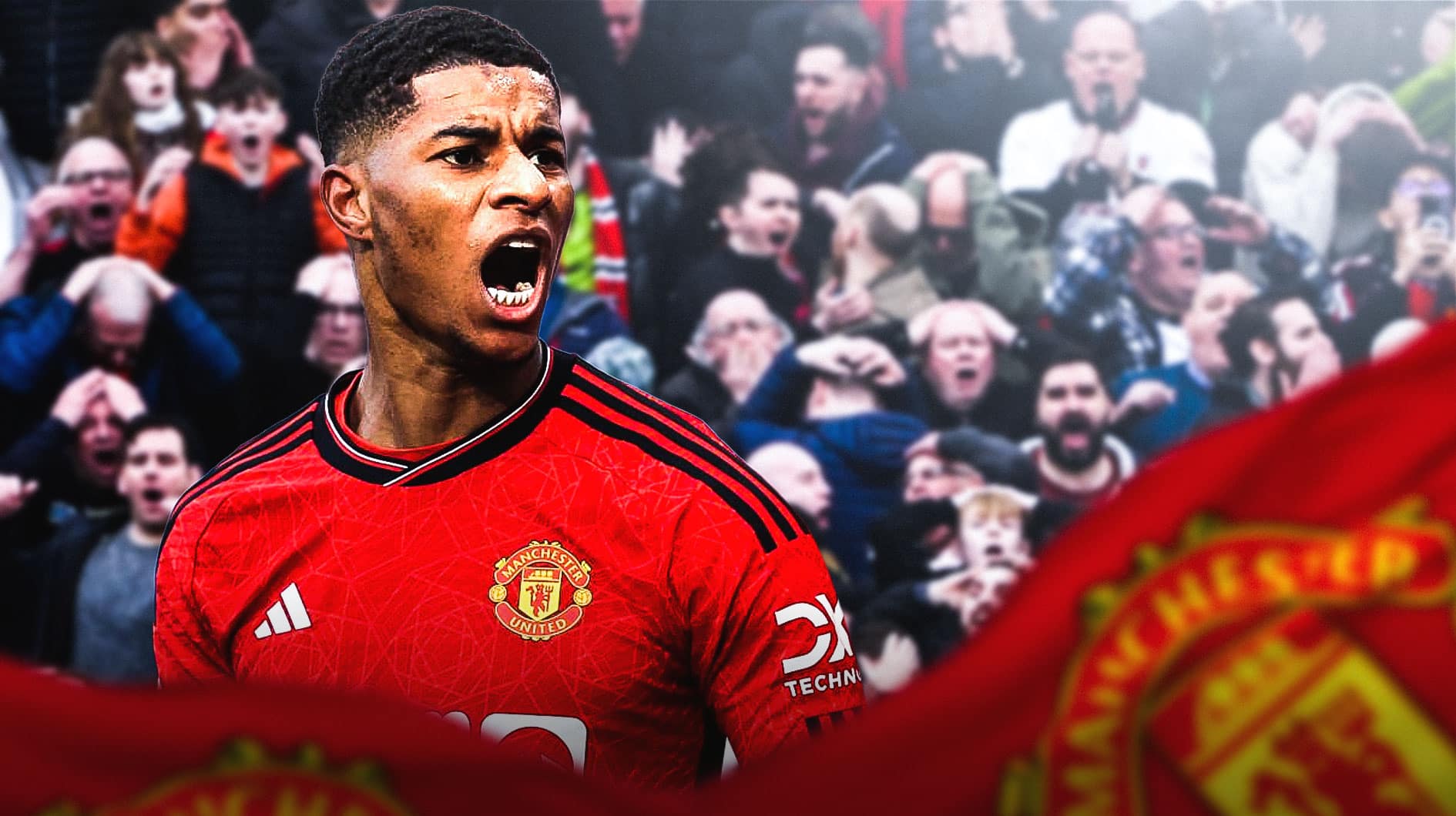 Marcus Rashford has an angry spat with Manchester United fan before  Newcastle game