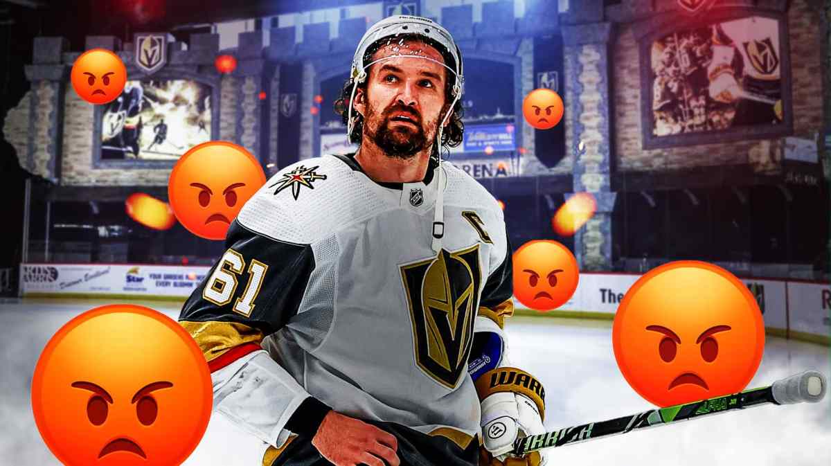 Golden Knights star Mark Stone reacts to the Stars loss in the Stanley Cup Playoffs.