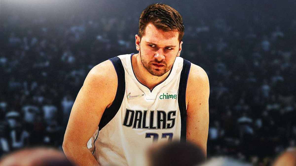 Mavericks' Luka Doncic looking serious.