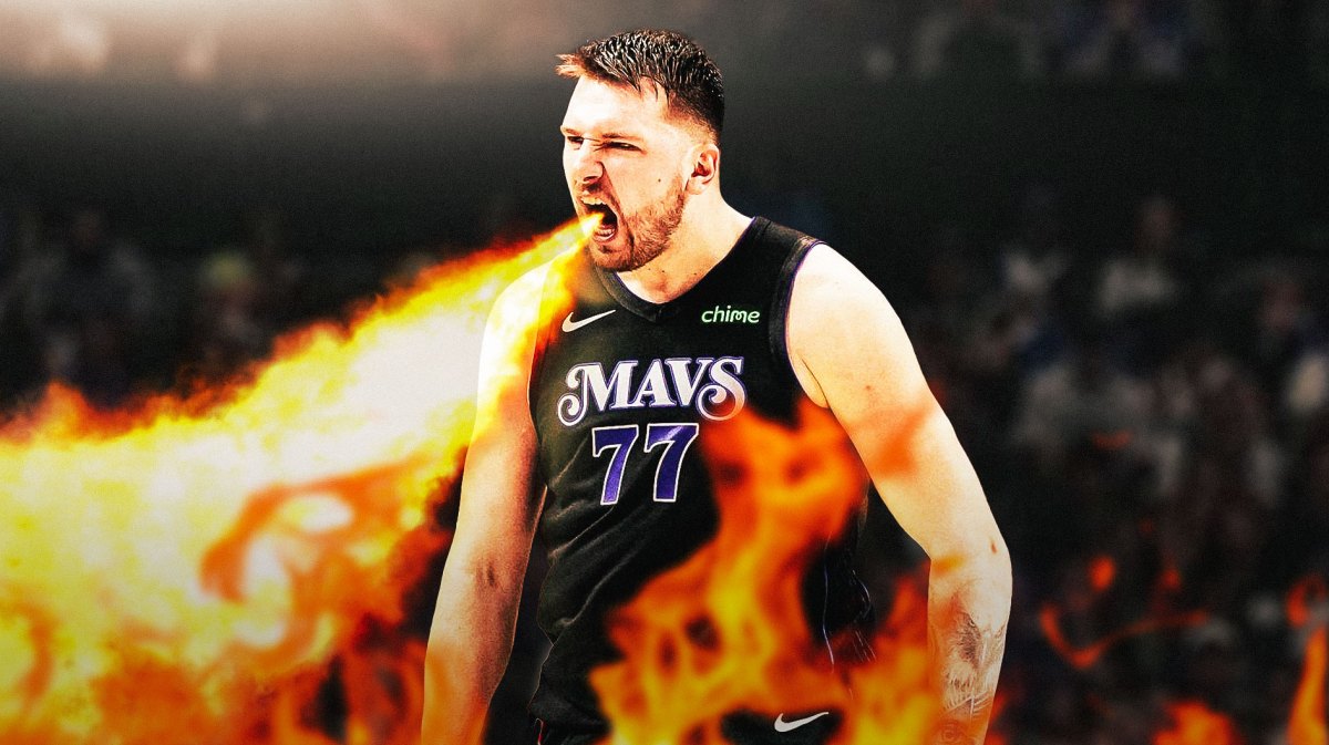 Luka Doncic breathing fire.