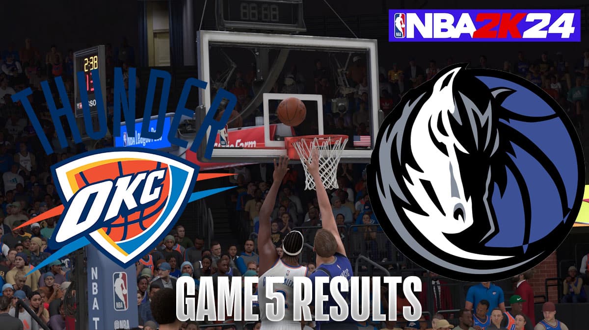 Результаты пятой игры Mavericks vs. Thunder по данным NBA 2K24