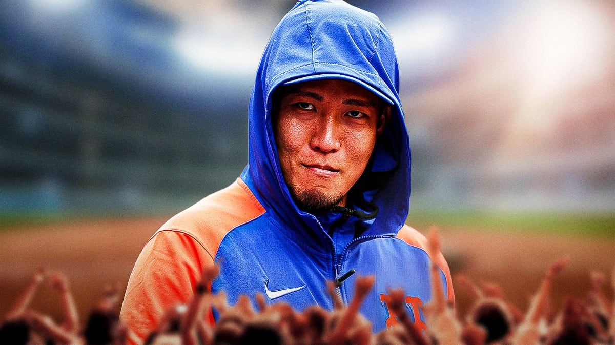 Mets pitcher Kodai Senga looking happy.