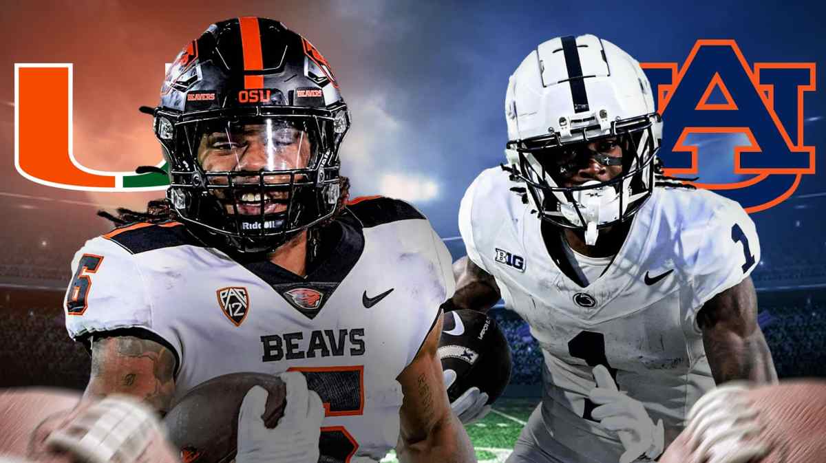 Damien Martinez for Miami football and KeAndre Lambert-Smith for Auburn football