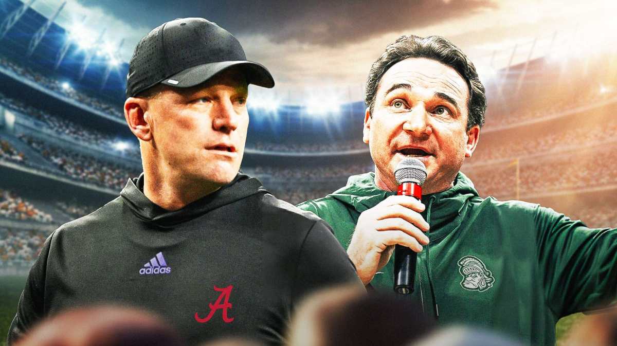 Alabama football's Kalen DeBoer and Michigan State football's Jonathan Smith, losers in the college football spring transfer portal