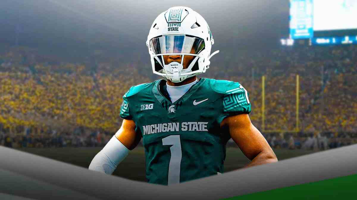 Michigan football, Wolverines, Jaden Mangham, Michigan football transfer portal, Michigan State football, Jaden Mangham with Michigan football stadium in the background