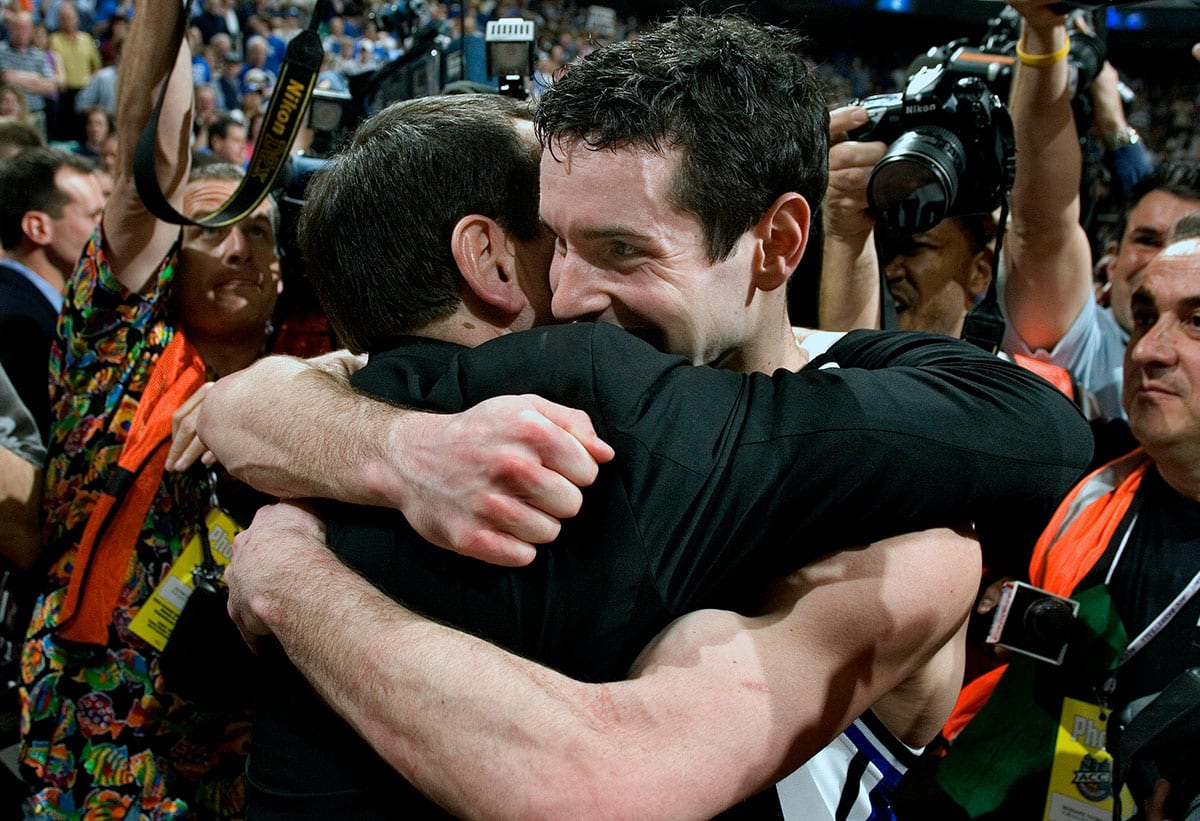 Former Duke basketball head coach Mike Krzyzewski and former Duke basketball and NBA player JJ Redick